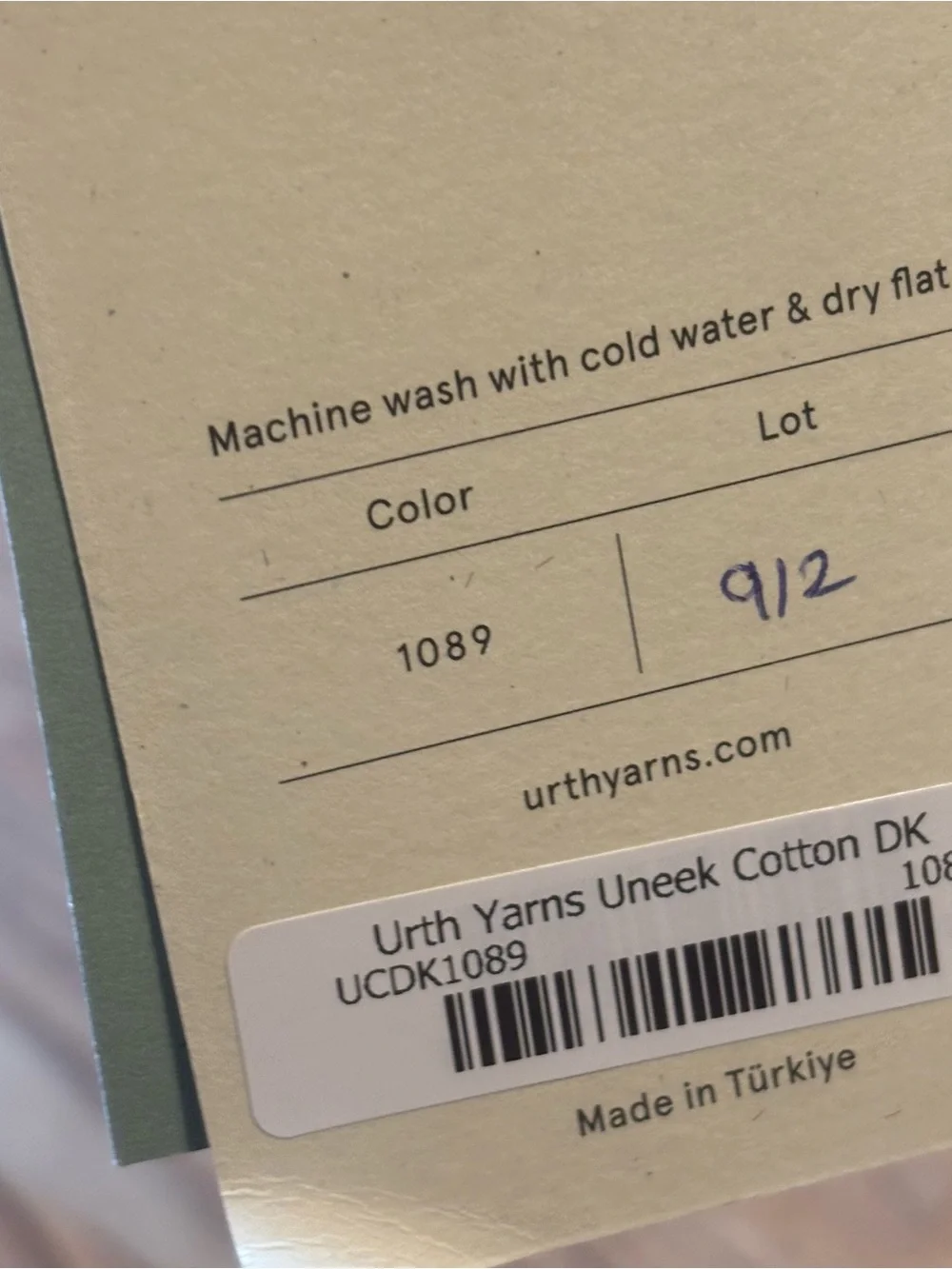 Urth Yarns Uneek Cotton DK Weight 1089 Multicolor Blue Hank Knit Crochet Pink
